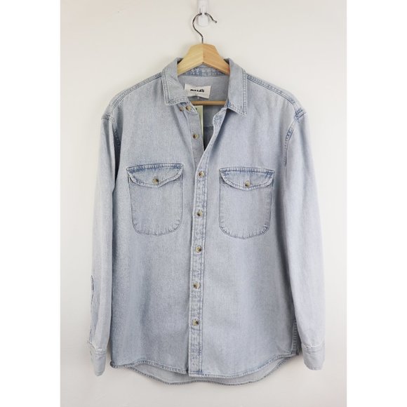 NWT ROLLA'S Slouch Denim Shirt in Bleach Blue XS - Picture 4 of 8